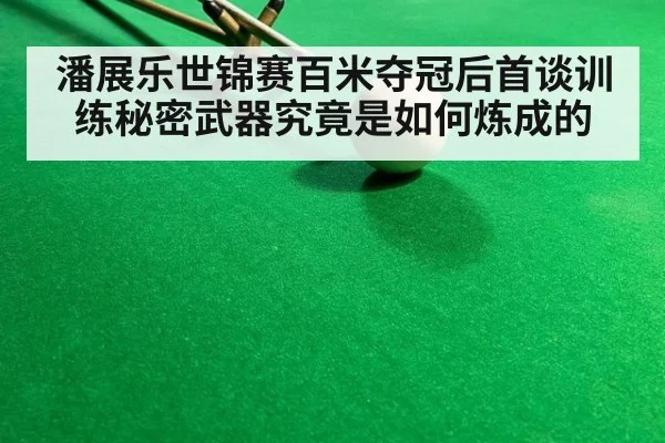 潘展乐世锦赛百米夺冠后首谈训练秘密武器究竟是如何炼成的